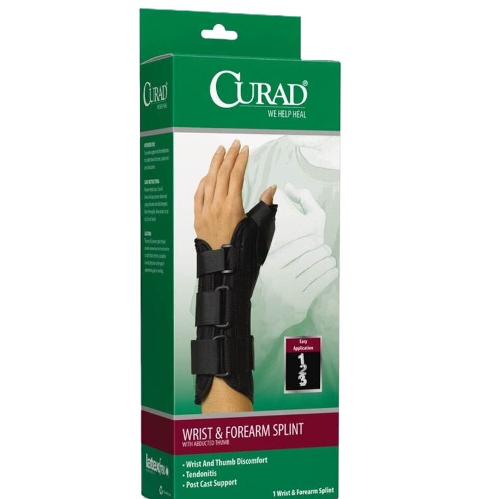New Curad Wrist & Forefarm Splint with Abducted Thumb Right Large